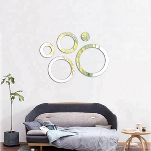 Самодельные наклейки на стену шестиугольной формы на заказ, акриловые 3d зеркальные наклейки, украшение для дома, изготовленные на заказ декоративные наклейки - Product Image 2