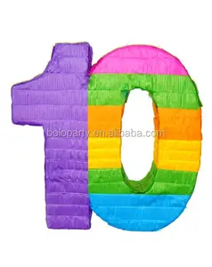 Nouveau dernier style arc-en-ciel numéro 10 <span class=keywords><strong>Pinata</strong></span> pour fête d'anniversaire d'enfants - Product Image 1