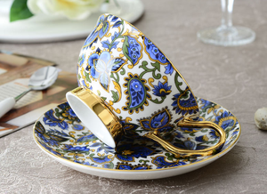 Taza de té y platillo de 180ml, azul y blanco, hueso fino, china, royal <span class=keywords><strong>albert</strong></span>, antiguo campo, <span class=keywords><strong>rosas</strong></span>, mocha - Product Image 3