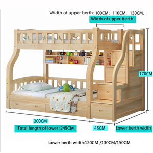 Meubles de maison enfants décors en bois <span class=keywords><strong>lit</strong></span> <span class=keywords><strong>double</strong></span> lits superposés avec garde-corps - Product Image 6