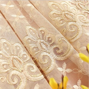 Di lusso Ricamato Puro Voile Tende <span class=keywords><strong>Finestra</strong></span> Oro Tende di Pizzo di Tulle Windows, Tende Cortina per <span class=keywords><strong>Porta</strong></span> del <span class=keywords><strong>Soggiorno</strong></span> - Product Image 5