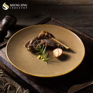 Venta al por mayor Hotel restaurante marrón <span class=keywords><strong>vajilla</strong></span> japonés placa de cerámica - Product Image 1