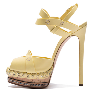 Sandales à talons hauts pour femmes, fait à la main, élégant, nouvelle idée, nouveau design, qualité supérieure, jaune clair, sexy, vente en gros, personnalisé - Product Image 4