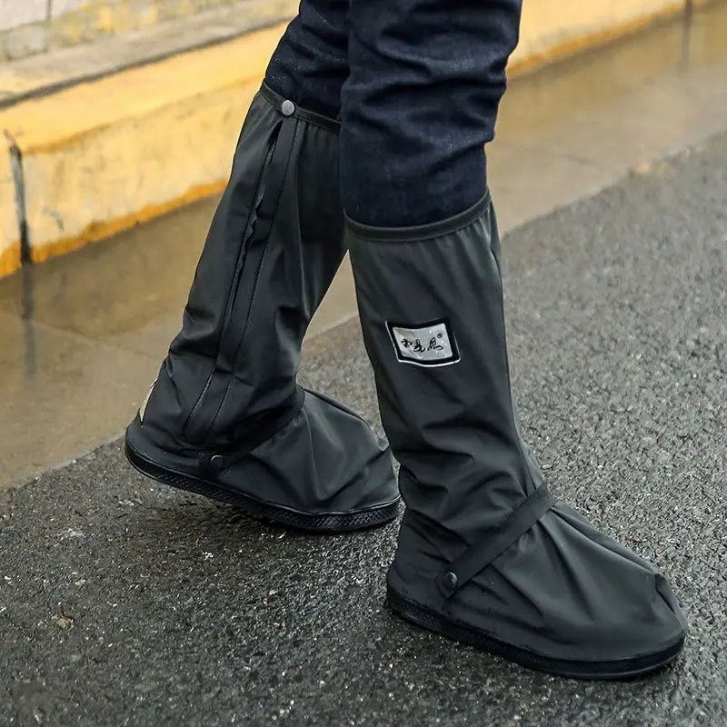 Waterproof Motorcycle Biker Reflective Rain Boot shoes Footweaar Cover Black