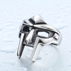 YK Mens Vintage Antique <span class=keywords><strong>Masque</strong></span> de <span class=keywords><strong>pharaon</strong></span> égyptien sculpté Bague en acier inoxydable - Product Image 4