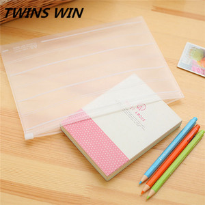 Alat tulis Yiwu lucu kreatif baru untuk sekolah dan kantor populer menggunakan tas berkas ritsleting pp ukuran <span class=keywords><strong>A4</strong></span> bening - Product Image 4