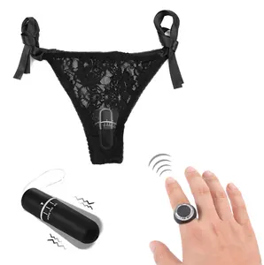 Mutandine vibranti da donna <span class=keywords><strong>con</strong></span> vibratore a uovo di salto a distanza masturbatore di stimolazione del punto G pizzo femminile che indossa vibratore slip giocattolo del sesso - Product Image 1