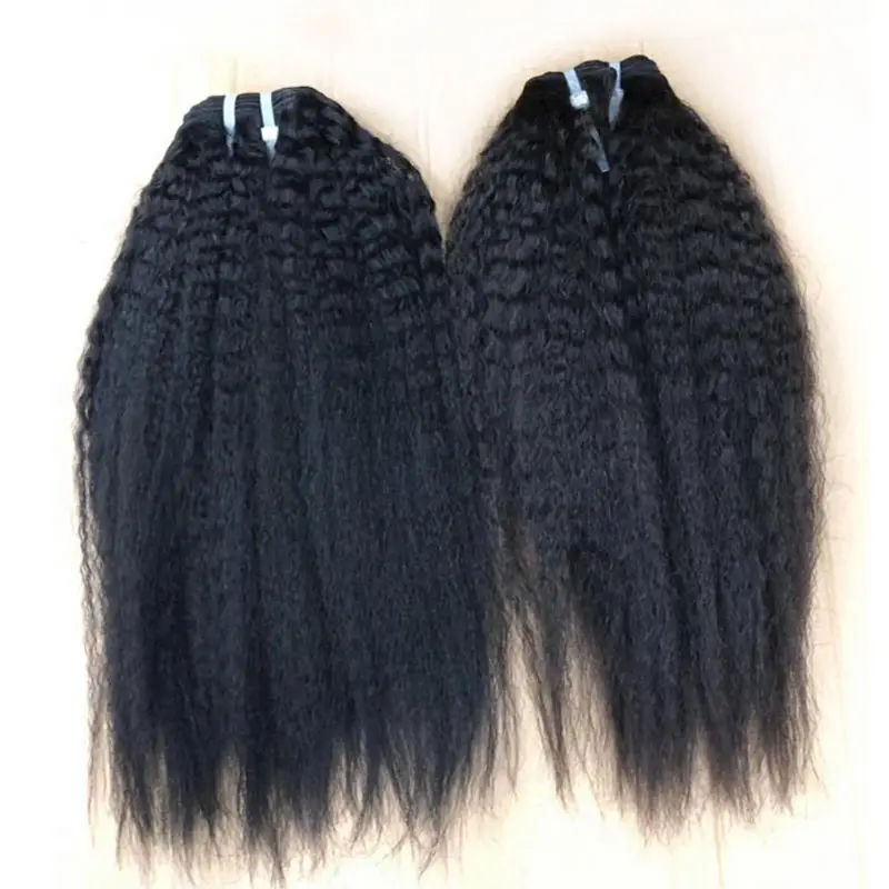 World Best Selling Kinky Straight Virgin Human Hair Alanna Mongolian Kinky Straight Human Hair Weave Bundles 10 "-40" In Stock