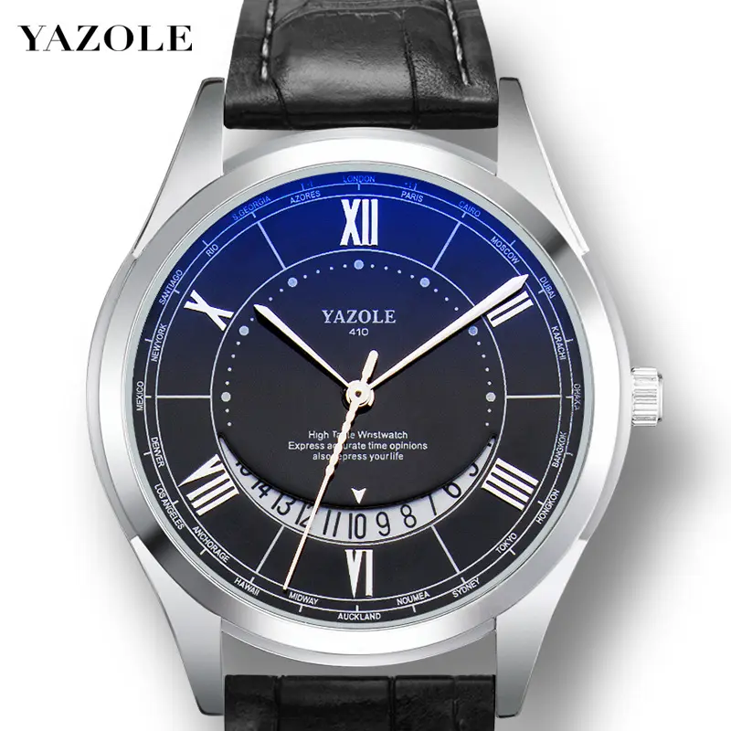 Yazole Z 410 Roman Numerals Calendar Personality motion watch custom watch logo customisable luxury watches men wristwatch