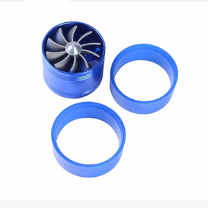 Nouveau JBR Double Turbine Blue Air Intake <span class=keywords><strong>Turbo</strong></span> Économiseur de Carburant Ventilateur Superchargeur 72mm Adaptation Universelle 3 Supports en Caoutchouc - Product Image 6