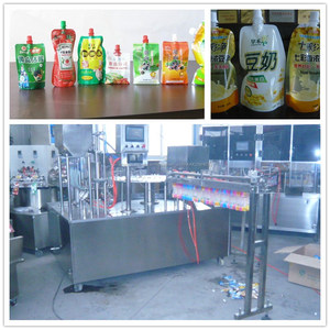 Automatique bec pochette de remplissage bouchage machine pour yaourt, <span class=keywords><strong>lait</strong></span>, jus de fruits, miel - Product Image 1