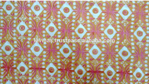 Top vente 100% coton bio fait à la main léger bloc de main impression tissu personnalisé tissé Technique pour la fabrication de robe de mariée - Product Image 2