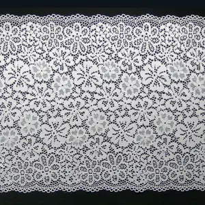 Flower Lace New by China Good Quality 2018 Lace Factory Stretch 23 Cm Voile Fabric Fancy Flower Design Decorated High Quality