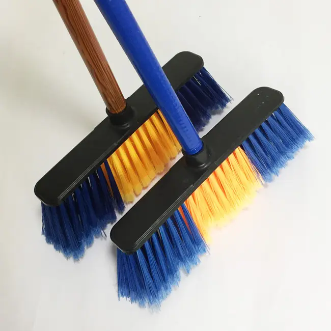 Cabezal de escoba de PP para uso doméstico, limpieza de suelo, plástico, mango de recogedor de polvo con escoba suave