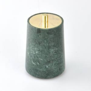 Soporte de algodón de mármol de cilindro redondo verde de diseño - Product Image 1