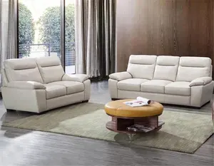 การออกแบบที่ทันสมัยเชสเตอร์ฟิลด์ห้องนั่งเล่นเฟอร์นิเจอร์คลาสสิกสีขาวหนังชุดโซฟาYL7109