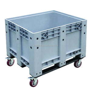 Heavy Duty Stackable Storage Plastic Pallet Boxes With Wheel Plastic Pallet Box