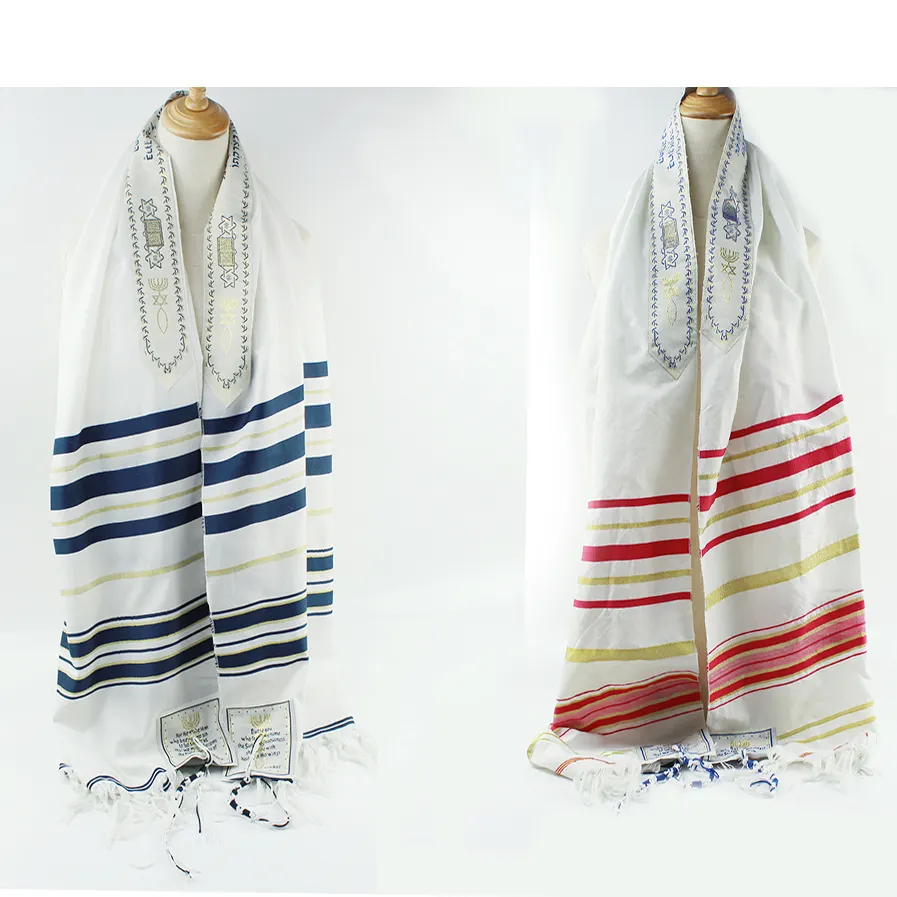 72 "X 22" Tallit Oração Xaile Kosher Tallit de Israel Com Selo De Ouro, Poliéster Messiânico Oração Xaile com saco Correspondência