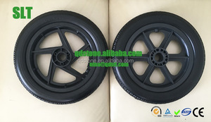 12 inch <span class=keywords><strong>pu</strong></span> foam rolstoel wiel <span class=keywords><strong>300mm</strong></span> foam wiel met plastic rim - Product Image 6