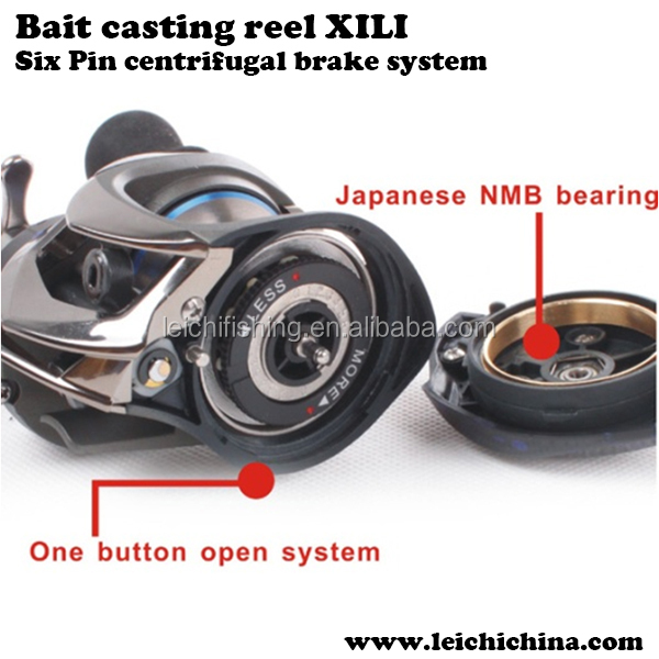 baitcaster reels with a centrifugal braking system C-Force Baitcasting Reel Lightweight design with magnetic brakes to prevent backlash Six Pin Centrifugal Brake System