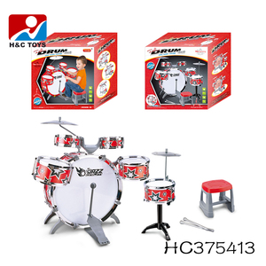 Instrumento musical popular, juguetes de tambor de jazz, juego de batería para niños con silla - Product Image 5