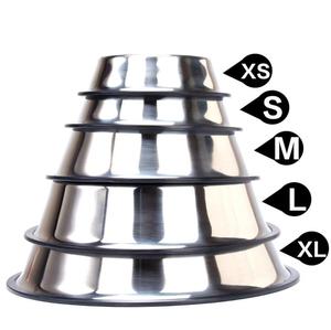 Mangkuk Anjing Stainless Steel, Mangkuk Hewan Peliharaan Anti Slip 6 Ukuran Logo Kustom - Product Image 5