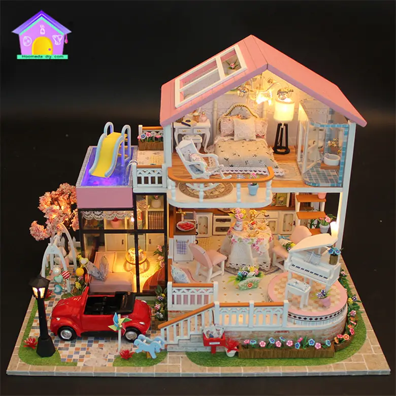 Boîte de construction en bois, grand jouet éducatif de couleur avec lumière, fournitures pour la chaîne de la librairie