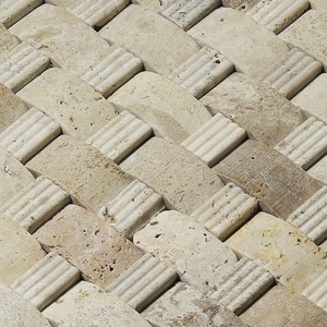 Carrelage de <span class=keywords><strong>douche</strong></span> en mosaïque beige, forme d'arc 3D, finition mixte, mosaïque de sol, anneau en 3D - Product Image 3