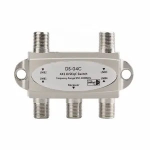 4 In 1 4X1 DiSEqc 4-Way Wideband Switch DS-04C Isolasi Tinggi Menghubungkan 4 Satelit Hidangan 4 LNB untuk Penerima Satelit