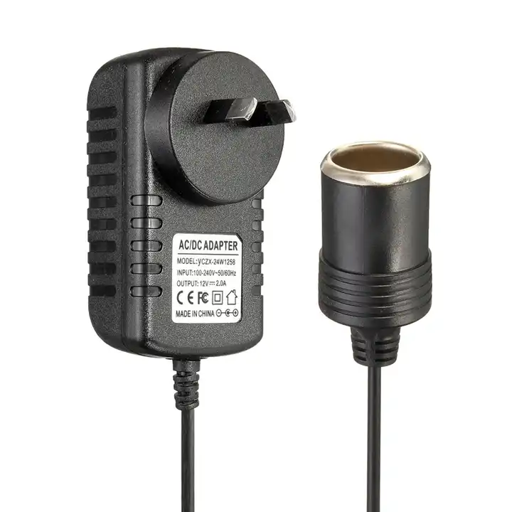 AC US Plug Wall Power to DC Car Charger Cigarette Lighter Converter Adapter