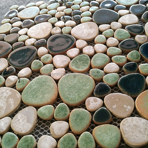 Gạch Khảm Gốm Đá Cuội Gạch Lát Nền Nhà Bếp Màu Trắng Xanh Lá Đánh Bóng Cho Phòng Tắm - Product Image 4