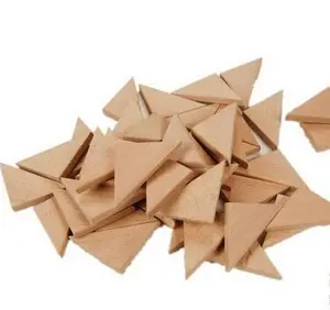 Peças triangulares de madeira bloco de madeira artesanato forma 50*70mm