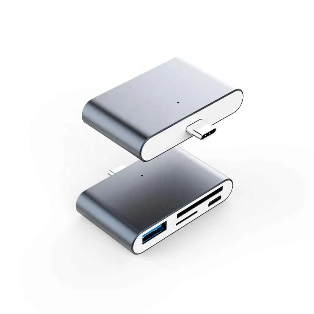 USB C OTG kart okuyucu, USB C Hub SD TF portu kart okuyucu, USB C OTG USB 3.0 adaptörü ve mikro USB USB C erkek