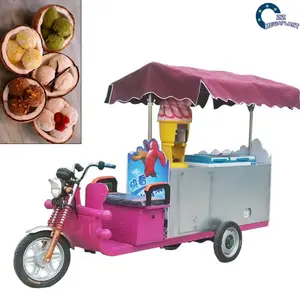 Lumière solaire Mobile chariot de nourriture saveur churros vélo alimentaire camion vélos de crème glacée à vendre