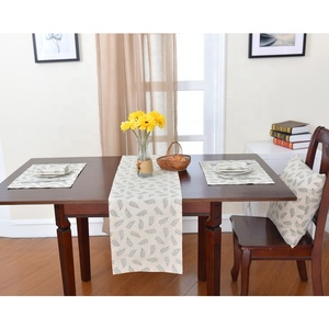 Foglie di pittura di cotone lino tavolo a nord di noi stile europeo floreale <span class=keywords><strong>Runner</strong></span> ricamare merletto da tavolo <span class=keywords><strong>Runner</strong></span> per Wedding Hotel Din - Product Image 2