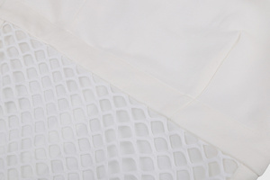 MIGO 2024 nuovo stile moda <span class=keywords><strong>bianco</strong></span> <span class=keywords><strong>con</strong></span> cinturino a fessura a maniche lunghe Sexy rete vedo attraverso la maglia Mini abito da sera per donna Party Wear - Product Image 4