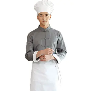 Haute Qualité personnalisé meilleur manteau de chef restaurant chinois en gros stock manteau blanc veste personnel uniforme de chef