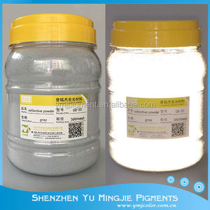 Indice de Réfraction élevé ND 2.2 Gris 400 Maille Poudre Réfléchissante/35-43 Microns Encre Réfléchissante/Gris Perles de Verre Réfléchissantes