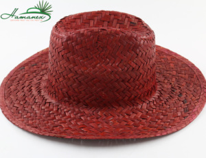 Tùy Chỉnh Màu Đỏ Biển Cỏ Mũ Cao Bồi Độc Đáo Thêu Mũ Rơm Làm Từ Raffia - Product Image 1