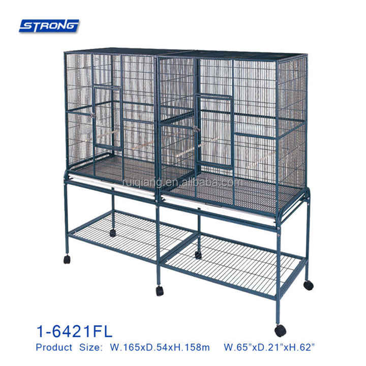 Breeding Bird Cage - 1 Divider 2 Compartments & Stand Wheels - Bird Breeding Wheel Cages