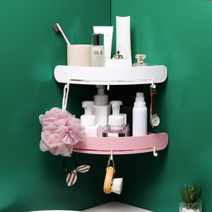 Nessuna Perforazione Montaggio A Parete Doccia <span class=keywords><strong>Mensola</strong></span> con Ganci Bianco Angolo Scaffali Triangolo <span class=keywords><strong>Mensola</strong></span> del Bagno Cremagliera - Product Image 2