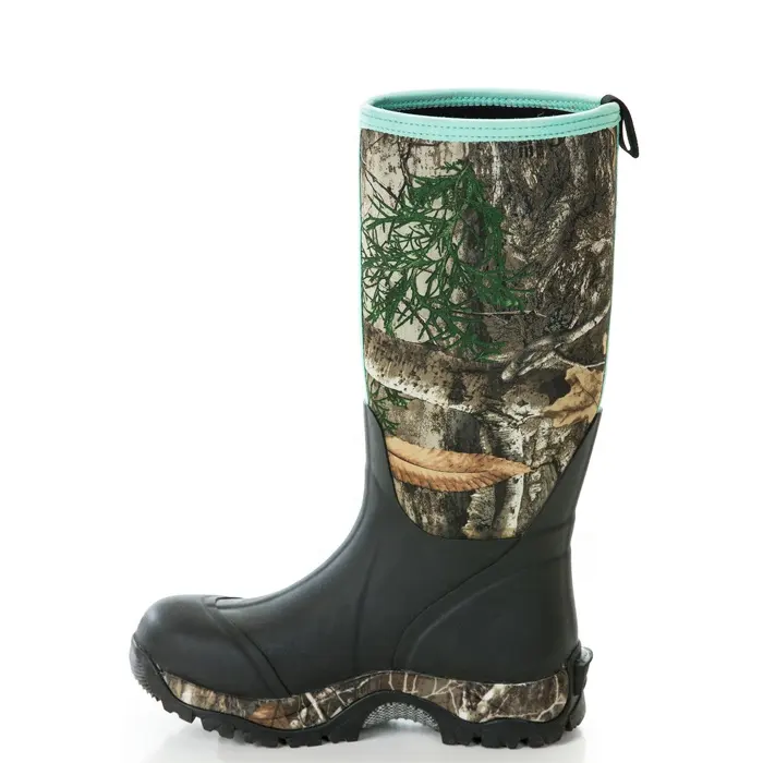 Jagd stiefel Fabrik Großhandel Damen Camo Gummistiefel Isolierte wasserdichte Neopren stiefel