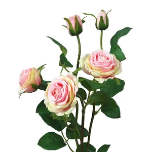 China Hotsale Manufacturer Lifelike Artificial Bright Orange Flower Rose for Wedding Garden