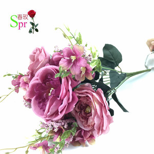 Szyspr — mini bouquet de roses artificielles en soie, fausses fleurs, pour décorer la maison, pour une fête, vente en gros, bon marché - Product Image 1