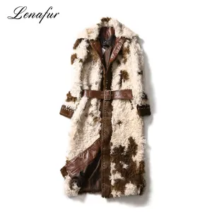 New winter rivets sheep wool fur with horse fur long coat