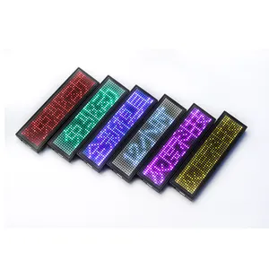 Micro caricatore USB inseme programmabile LED sign NAME Tag Badge facile da usare adatto per KTV, hotel, Street marketing, ecc