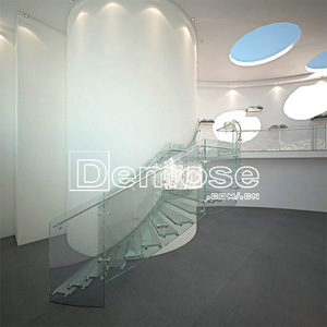Escaliers en verre de bande de roulement de double de conception moderne pour l'<span class=keywords><strong>escalier</strong></span> intérieur durable de marbre - Product Image 5