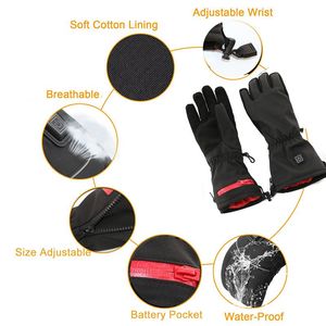 Professional Factory 7.4V <strong>Rechargeable</strong> Lithium Battery <strong>Heated</strong> <strong>Gloves</strong> With Fingers and Back Hand Heating Waterproof - Product Image 6