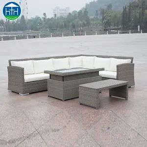 Conjunto de salón de ratán moderno para exteriores, muebles de exterior para jardín