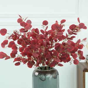 Tallos de <span class=keywords><strong>eucalipto</strong></span> artificiales Anfamily (plástico) y hojas (SEDA) con semillas para decoraciones de bodas y fiestas en casa - Product Image 1